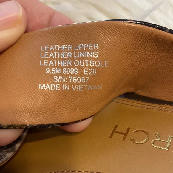 Tory Burch Delaney Crisscoss Flat SlideSandals Womens Size 9.5  Leather Logo