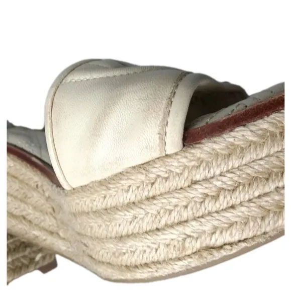 Tory Burch Fleming Espadrilles Shoes Women's Size 9 Platform Sandals