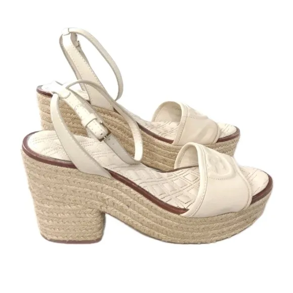 Tory Burch Fleming Espadrilles Shoes Women's Size 9 Platform Sandals