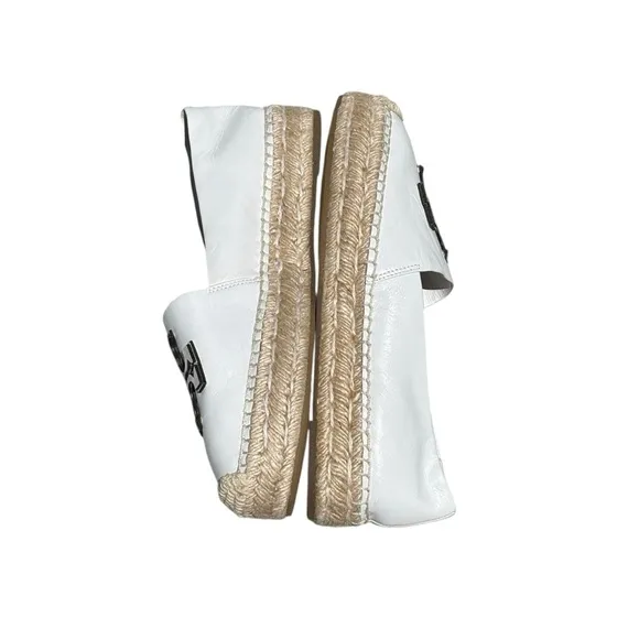 TORY BURCH INES LEATHER PLATFORM ESPADRILLES 7.5