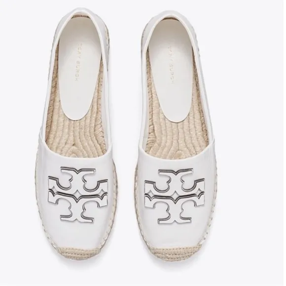 TORY BURCH INES LEATHER PLATFORM ESPADRILLES 7.5