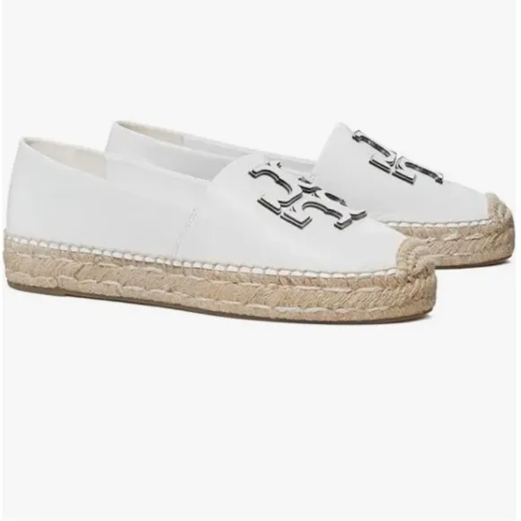 TORY BURCH INES LEATHER PLATFORM ESPADRILLES 7.5