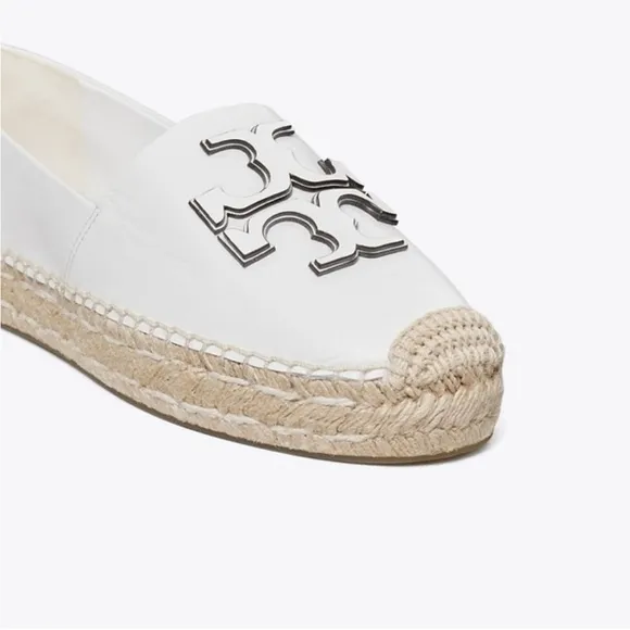 TORY BURCH INES LEATHER PLATFORM ESPADRILLES 7.5