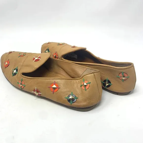 Tory Burch Jasmine Studded Loafers in Croissant