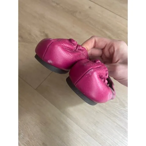 Tory Burch logo ballet flats women’s size 8.5 pink leather