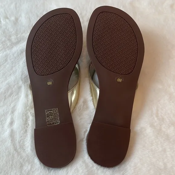 Tory Burch Monroe Metallic Flat Thong Sandal