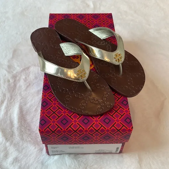 Tory Burch Monroe Metallic Flat Thong Sandal