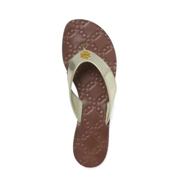Tory Burch Monroe Metallic Flat Thong Sandal