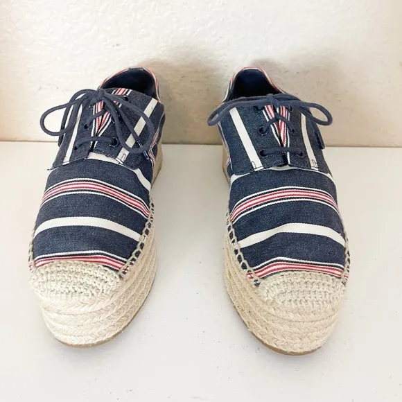 Tory Burch platform espadrilles.