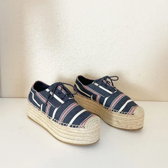 Tory Burch platform espadrilles.