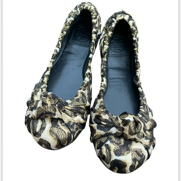 Tory Burch printed ballet flats size 8 leopard print