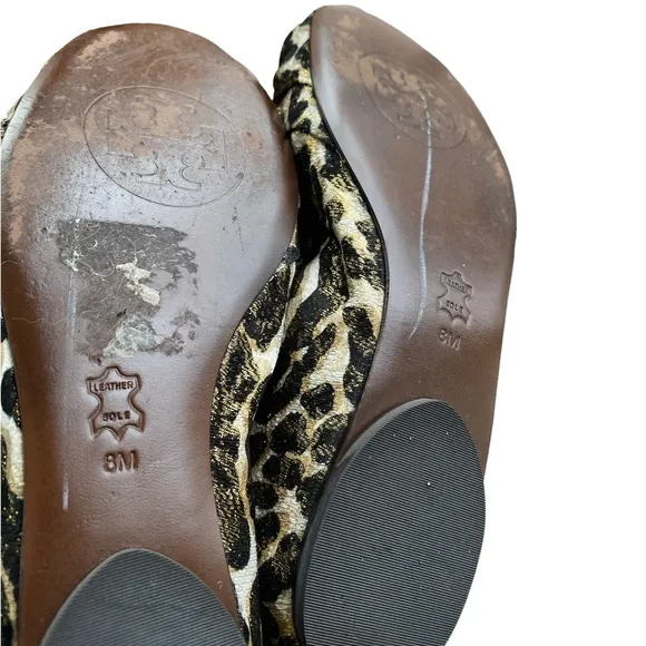 Tory Burch printed ballet flats size 8 leopard print