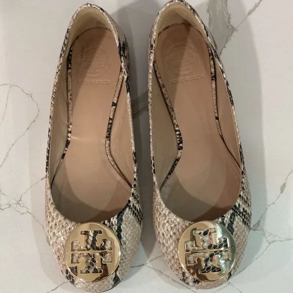 Tory Burch Reva Ballet Flats. Women’s size 7 M. Color Python Print