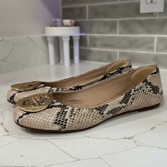 Tory Burch Reva Ballet Flats. Women’s size 7 M. Color Python Print