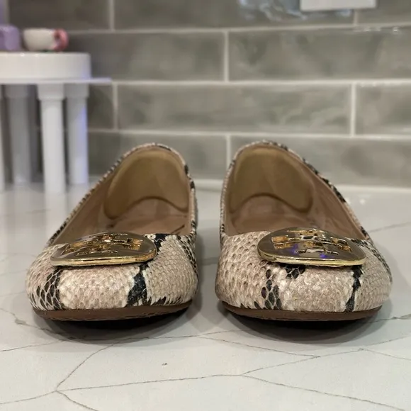 Tory Burch Reva Ballet Flats. Women’s size 7 M. Color Python Print