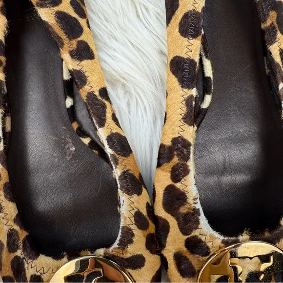Tory Burch Reva Leopard Calf Hair Ballet Flats