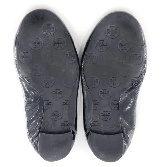 TORY BURCH Reva Patent Leather Ballet Flats Black