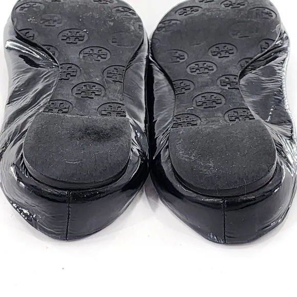 TORY BURCH Reva Patent Leather Ballet Flats Black