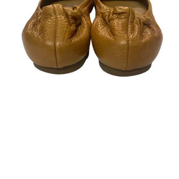 Tory Burch Royal Tan Leather Reva Flats Size 7.5