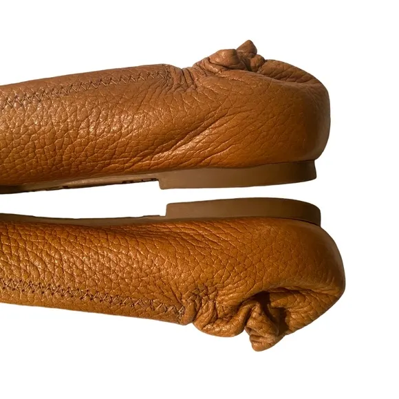 Tory Burch Royal Tan Leather Reva Flats Size 7.5