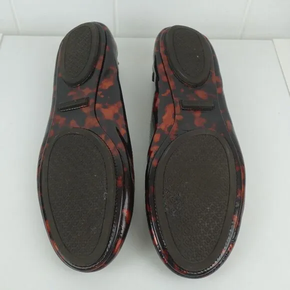 Tory Burch Tortoise Ballet Flats Patent Leather Size 8.5