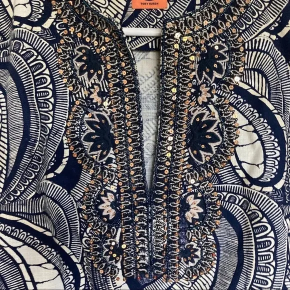 TORY BURCH Tunic Dress Embellished Sz 4