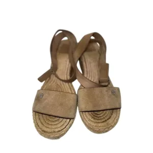 Tory Burch Women's Espadrille Wedge Sandals Brown Size 10.5