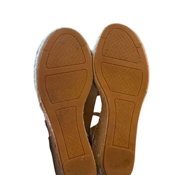 Tory Burch Women's Espadrille Wedge Sandals Brown Size 10.5