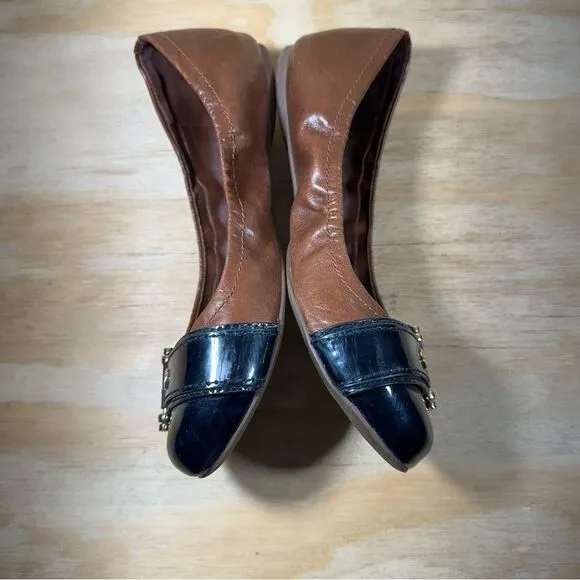 Tory Burch Sienna Brown and Black Ballet Flats Women’s Size 7