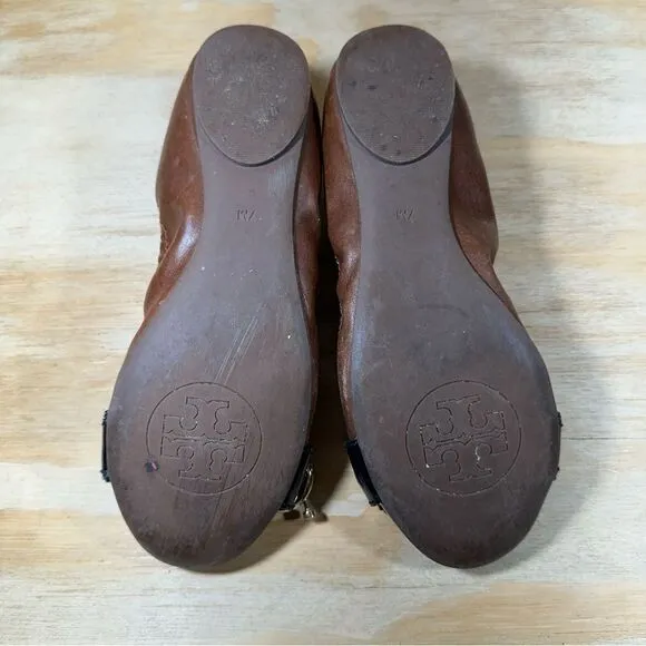 Tory Burch Sienna Brown and Black Ballet Flats Women’s Size 7