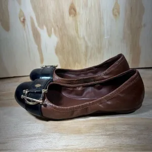 Tory Burch Sienna Brown and Black Ballet Flats Women’s Size 7