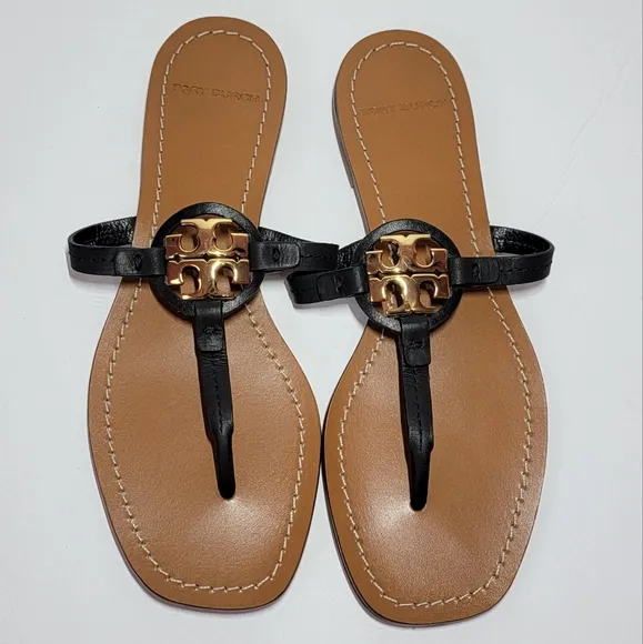 Tory BurchT-Mini Miller  Leather Thong flat sandals/ 6.5