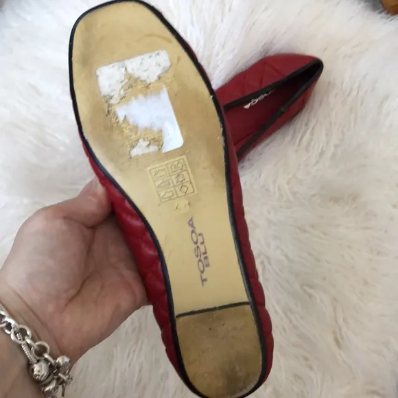 TOSCA BLU Ballet Red Black flats