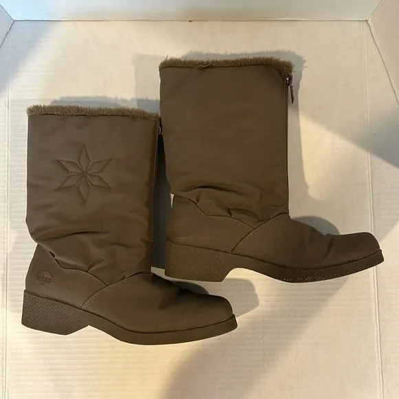 Totes Taupe Snowflake Wide Insulated Women’s Waterproof Snow Winter Boots 7W