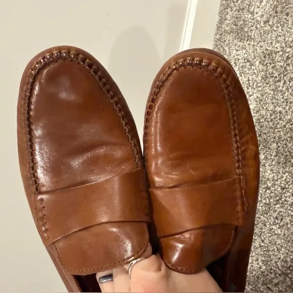Trask Men's Brown Leather Penny Loafers size 10