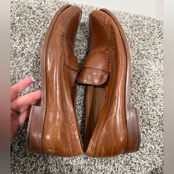 Trask Men's Brown Leather Penny Loafers size 10