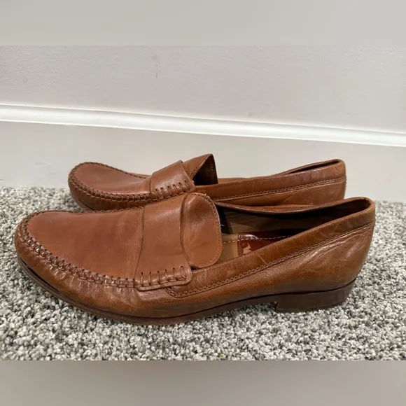 Trask Men's Brown Leather Penny Loafers size 10
