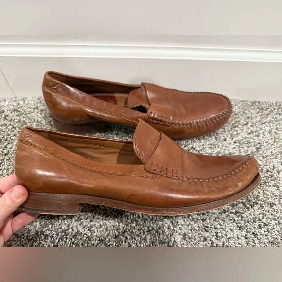 Trask Men's Brown Leather Penny Loafers size 10