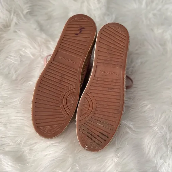 TRETORN 7 / 38 Blush Pink Eve2 Gold Shimmer Platform Espadrille Lace Up Sneakers