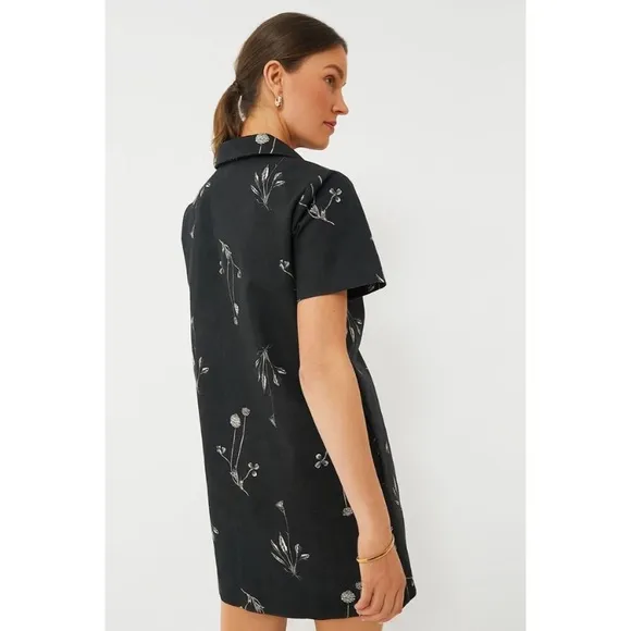 Tuckernuck Black Meadow Large Rue Marley Dress Black Floral Cotton Button-Up XL