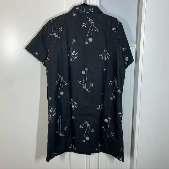 Tuckernuck Black Meadow Large Rue Marley Dress Black Floral Cotton Button-Up XL