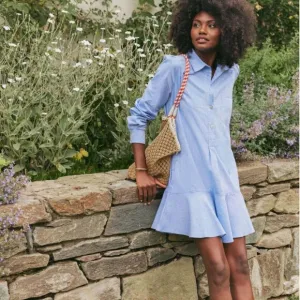 Tuckernuck Cotton Linen Chambray Callahan Shirt Dress Sz M