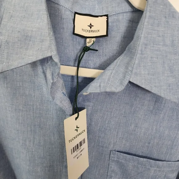 Tuckernuck Cotton Linen Chambray Callahan Shirt Dress Sz M