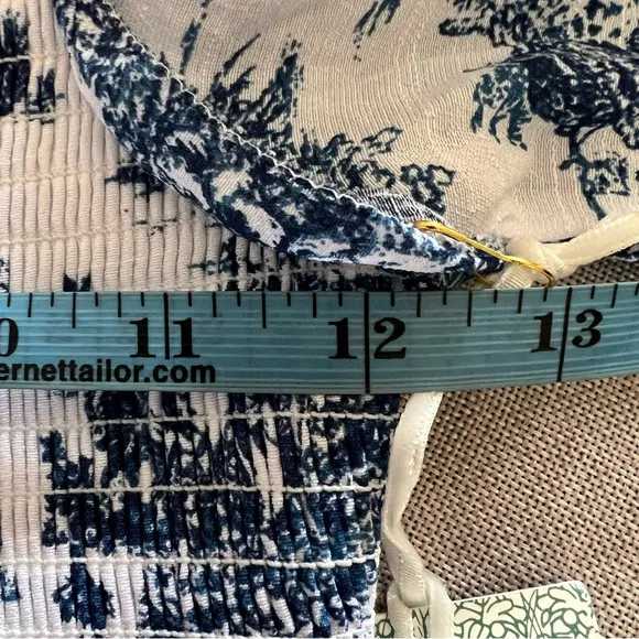 Tuckernuck Hyacinth house Long sleeve Georgina midi dress xxs Blue toile print