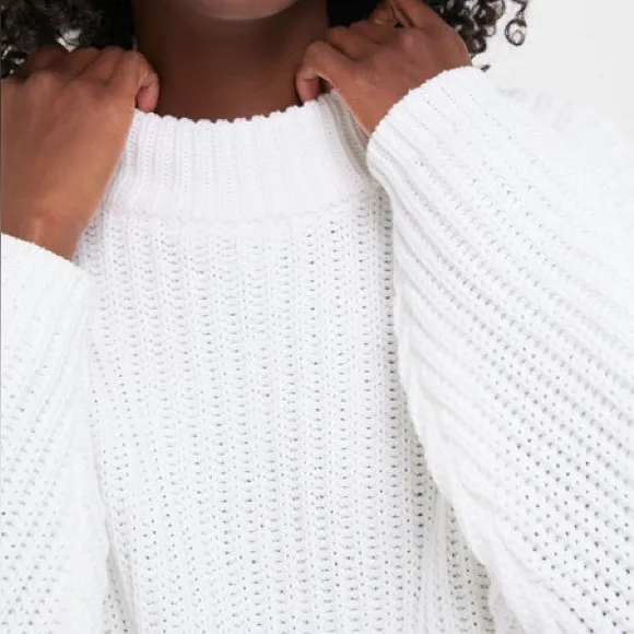 Tuckernuck POMANDER PLACE 100% Cotton White Casper Oversized Chunky Sweater