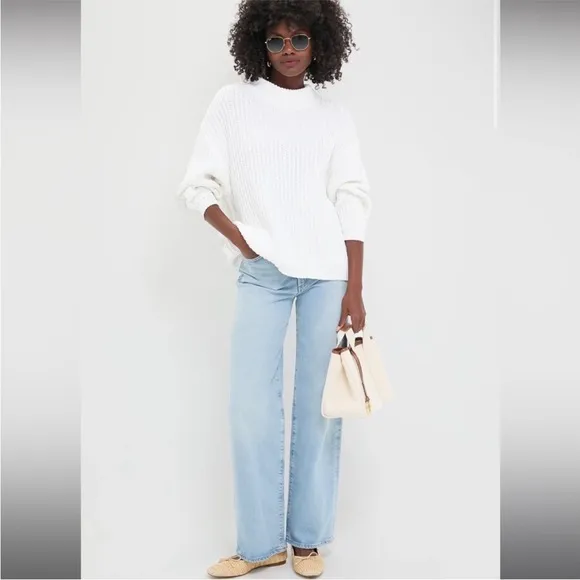Tuckernuck POMANDER PLACE 100% Cotton White Casper Oversized Chunky Sweater