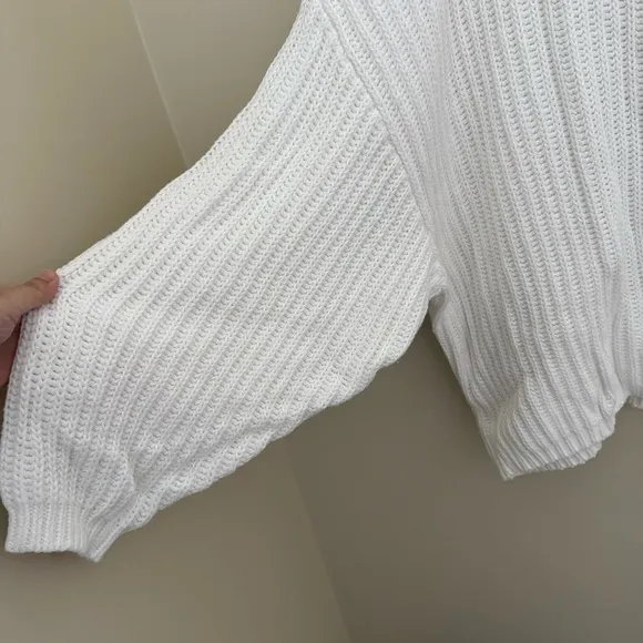 Tuckernuck POMANDER PLACE 100% Cotton White Casper Oversized Chunky Sweater