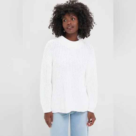 Tuckernuck POMANDER PLACE 100% Cotton White Casper Oversized Chunky Sweater