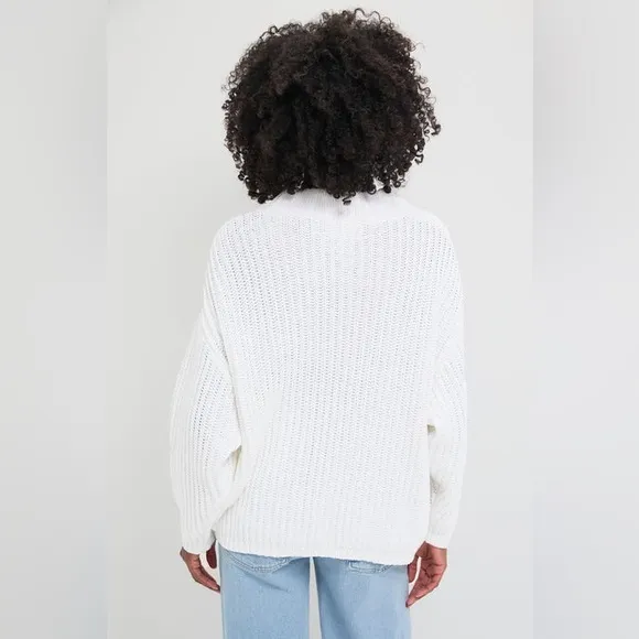 Tuckernuck POMANDER PLACE 100% Cotton White Casper Oversized Chunky Sweater