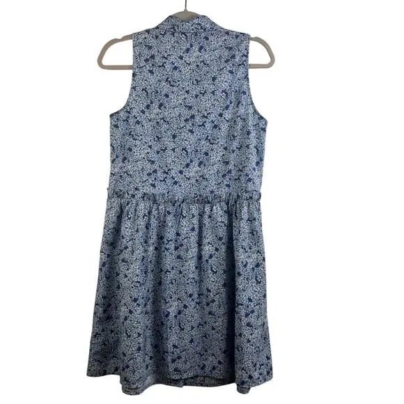 Tuckernuck Royal Shirt Dress in Blue Hydrangea Floral Small Mini Sleeveless